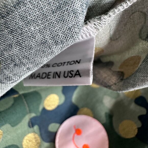 Smiling Button Girls Size 10 Green Camo Gold Polka Dot Tunic Dress New - Picture 7 of 8